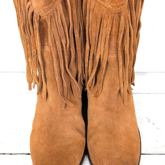 Western suede leather fringe festival boots - Picture 2 of 9